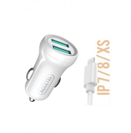 CARGADOR DE COCHE 2USB CON CABLE LIGHTNING DEVIA