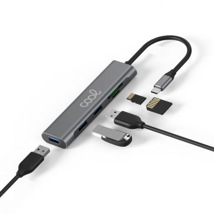 HUB 5 EN 1 3 USB + MICRO + SD TIPO C COOL