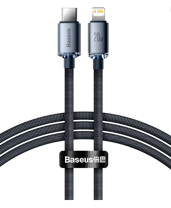 CABLE DE CARGA TRENZADO BASEUS USB C A LIGHTNING 1M 1,2M