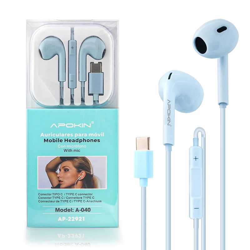AURICULARES TIPO C SIN ALMOHADILLAS APOKIN A-040