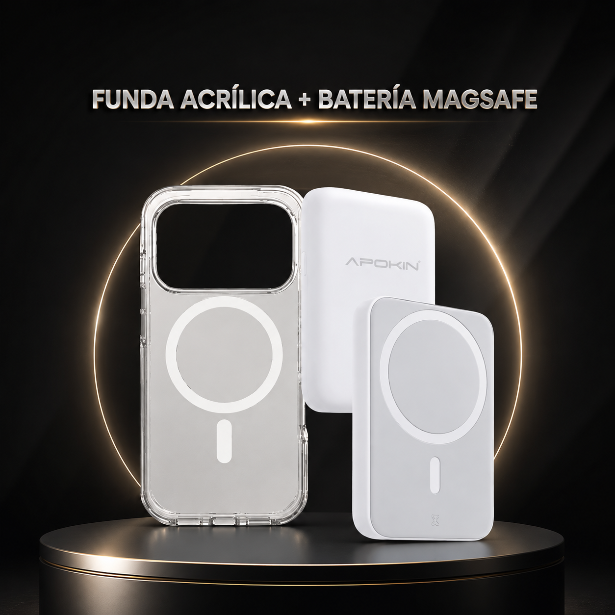 Funda acrílica + batería MagSafe